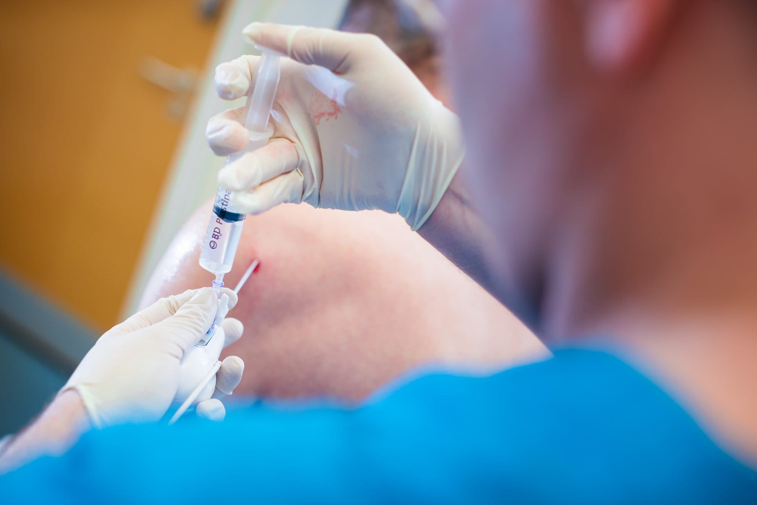 Precision hand joint injection procedure