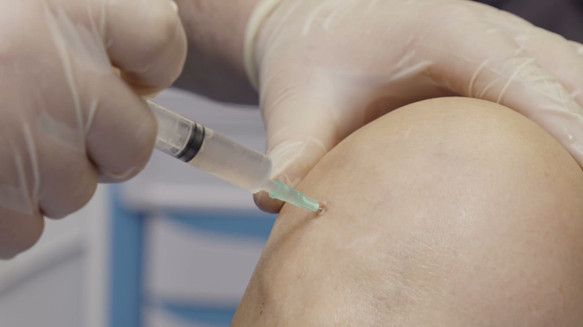 Mytocel MSK micrograft suspension injected into the joint